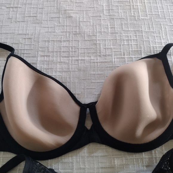 Lot Of 2 Soma Black Lightest Lift Underwire Perfect Coverage & Plunge Bra 36B - Picture 8 of 10